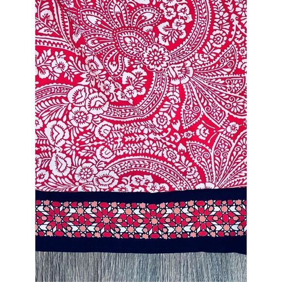 Soho Red White Blue Paisley Summer Halter Blouse Top X LARGE NWT Flowy Romantic - Picture 5 of 9